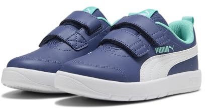 PUMA COURTFLEX V3 V PS Sneaker, Blue Crystal White-Aquatic, 33 EU