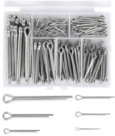MINZHI 230 Stück Splinte Sortiment,Edelstahl Splinte Set,Splinte Sortiment Splinte Sortiment Edelstahl,Cotter Pins, Splinten,für Pkw, Lkw, Rasenmäher usw.(6 Größen)