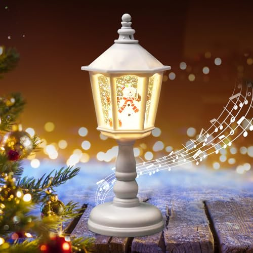 Schneekugel Weihnachten Mit Spieluhr Und Warmweißem LED Licht - Windlicht, Batteriebetrieben