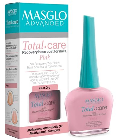 Masglo Advanced Total Care Base Rosada 13,5mL | Base Recuperadora de Uñas