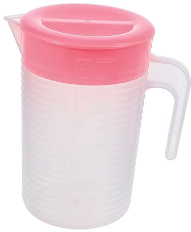 CRAFTHROU jarra de agua fria graduada jarra de agua fría recipiente para bebidas jarra de té refrigerador portatil con hielo olla de agua grande recipiente de jugo de limon páginas rosa