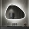 SANIVERRE GALEO Miroir Organique LED Lumineux 60 x 80 cm Tactile Anti-buée + intensité & Couleurs réglables + mémoire - Miroir Galet asymétrique