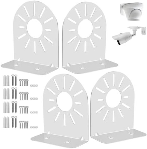 SamIdea L Sicherheitskuppel-Kamera-Halterung, CCTV-Kamera-Wandhalterung, Baby-Monitor, IP-Kamera-Halterung für Überwachung, Hikvision, Dome-Kamera (4 Stahlkuppelhalterungen, weiß)