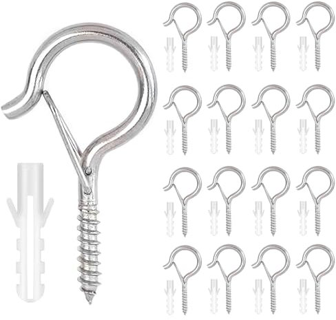 Zydiwo 30 Pezzi Ganci a Soffitto a Vite in Metallo Gancio per Viti con Fusibile per Piante Sospese Decorazione delle Lampade Anghio Cornice Foto (Argento)