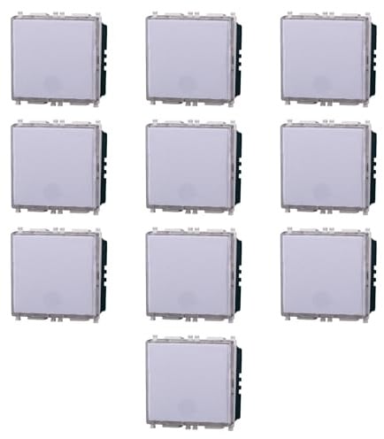 10 MODULI PULSANTE PORTANOME, BIANCO, COMPATIBILE CON VIMAR PLANA, PULSANTE A 2 MODULI, CAMPANELLO, INGRESSO, MODULI E FRUTTI 100% COMPATIBILI, MATERIALI DI ALTA QUALITA'