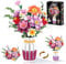 Flower Bouquet Building Set for Adult - 1278PCS Artificial Flowers Botanical Collection with Dual-Color Vase, Roses, Sunflower, Daisy, Gift for Women,Teens Home & Office Decor Christmas Valentines