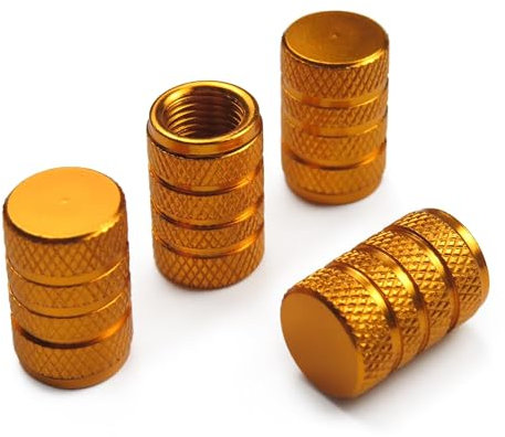 YAHUI 4 Stück Auto Ventildeckel für Ford Mustang 2015-2023 2024-2025, Ventilkappen Autoreifen Zubehör Auto-Reifenventilkappen Reifenventil-Staubschutzkappen,Gold