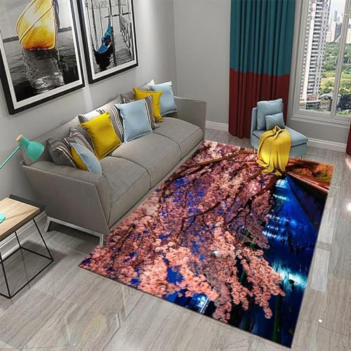 Tapis 3D Planter des Fleurs Fantastiques Tapis De Porte en Teck Antidérapant pour Salon/Chambre/Salle De Bain/Entrée De Bienvenue - Nettoyage Facile ,avec Support en Caoutchouc -98203803575