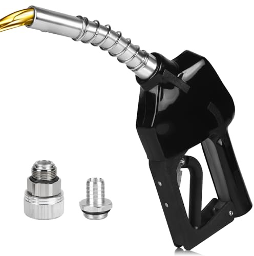 lalago Pistola Erogatrice Automatica per Gasolio e Diesel Nero, Pistola da Riscaldamento Autoadescante, Pistola per Pompa Diesel con Raccordo per Tubo Flessibile da 3/4 e 1/2