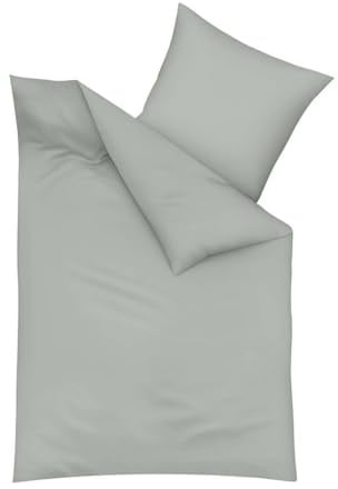Traumschlaf Feinbiber Bettwäsche Uni – Warme Winterbettwäsche aus 100% Baumwolle – kuschelig angeraut, atmungsaktiv & hautfreundlich – mit Reißverschluss – 140x200 cm + 70x90 cm, grau