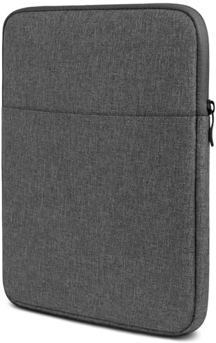 moex Tablet Hülle für PEAQ PET 10181-F464E Tasche mit Reißverschluss und Fach für Zubehör, Nylon Stoff Sleeve weich Gepolstert, Schutzhülle Minimalistisch Dash Case, Dunkelgrau