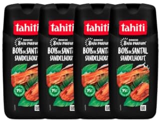 Tahiti - Gel douche - Parfum 8H - Bois de Santal - Format 1 mois - 4x250ml