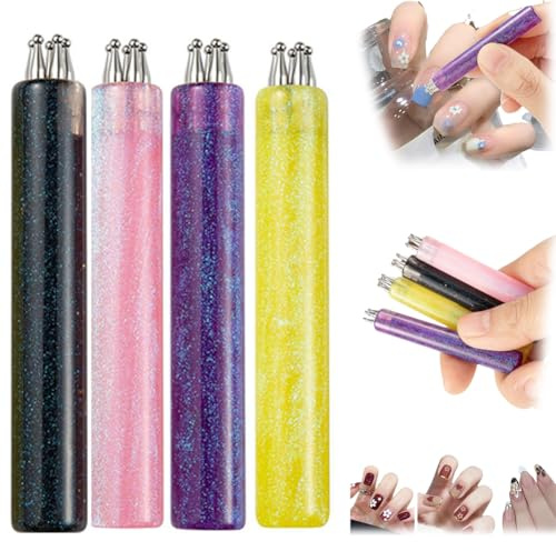 5 Petal Flower Nail Dotting Pen - Dotting Tool for Nail Art,One Stroke Flower Design Tool,1.8mm Fine Tip Rhinestone Pickers,Handle DottingTool for DIY NailArt for Beginner Enthusiast Girls Women