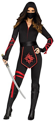 Fun World Sexy Ninja Warrior Women's Fancy Dress Costume Small Black