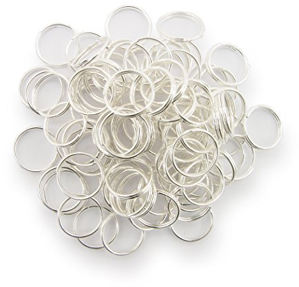 WEBandBUY Schlüsselringe/Split Rings 10mm Durchmesser Farbe Silber 15g ca.80 STK