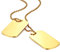 Flongo Gravur Herren Anhänger Halskette Militär Kette, Gold Herrenkette Kostenlose Gravur doppelte Militärische Erkennungsmarken Armee Stil Dog Tag Erkennungsmarke Herren Männer