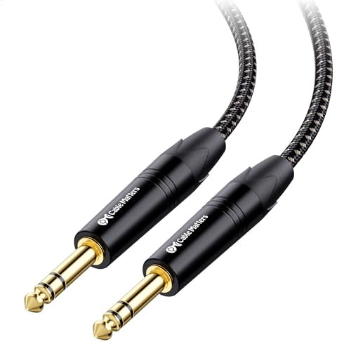 Cable Matters Premium trenzado balanceado 6,35 mm TRS Cable 1,8 m, 6,35 mm a 6,35 mm Cable de guitarra, Jack a Jack Cable de guitarra, 6,35 mm Jack TRS Cable