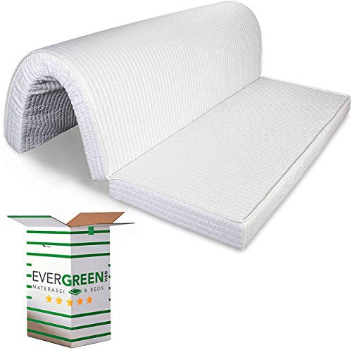EVERGREENWEB Faltbare Matratze 160x190 cm 10 Hoch aus Polyurethan Kaltschaum für Bettcouch Hypoallergener Weißer Bezug, Orthopädisch Ergonomisch mit Befestigungsbänder Mittlerer Härtegrad | Bed Sofa