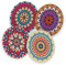 itenga Lot de 40 dessous de verre en carton I Mandala I Multicolore I Rond Ø 10,7 cm I Idéal comme dessous de verre pour les occasions et les célébrations
