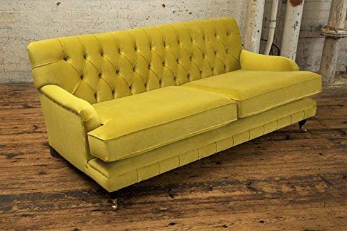 JVmoebel Chesterfield Gelb Couch Sofa Polster 3 Sitzer Couchen Sitz Garnitur Sofas Neu