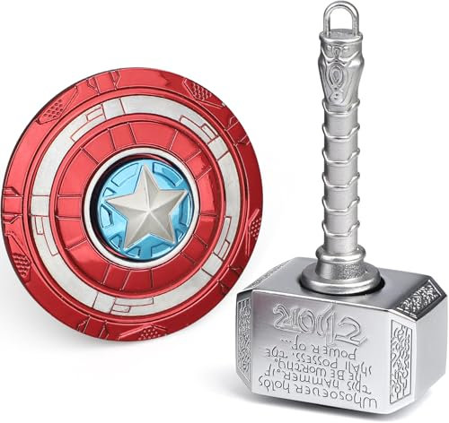 Coole Fidget-Kette, Fidget Spinner für Kinder und Erwachsene, sensorisches Fidgit-Spielzeug, Geschenk-Set, Hand Finger Spinner Metall, Fidget Cube Blocks, EDC ADHS, Autismus-Spielzeug (2 Stück)