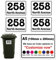 4 x Personalised Custom Multi Color Wheelie Bin Number Stickers with Waterproof with House Number & Street Name (4 Decals-210 x 148 mm) PBN01 Stickers Limited