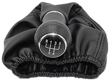 Palanca De Cambios Coche For Volkswagen VW Polo Classic 6N 6N2 1996 1997 1998 1999 2000 2001 Cuero 5 coches velocidad Gear Shift Knob Boot Pomo Coche (Color Name : White)