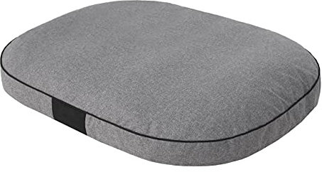 PillowPrim Hundekissen Hundebett Hundematratze Kissen Hundeschlaufplatz Bett Hundekorb Hundesofa ovale Matratze mittelgroße Hunde L - 87 x 68 cm Dunkelgrau ökologische Leinenstoffe