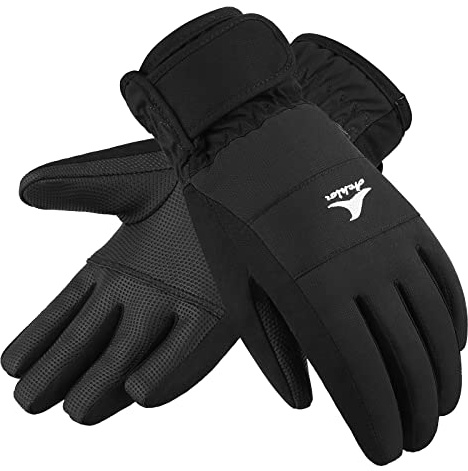 Achiou Kids Ski Gloves,Touchscreen Warm Snow Gloves for Children Girls Boys Skiing Cycling