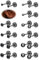 CASSIECA 12 Pairs Black Earrings - Flat Back, Surgical Steel, Hypoallergenic Stud, Sleeper, Cartilage & Ball CZ Earrings 2-4mm
