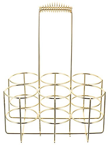 Lurrose Water Bottle Carrier Vintage Shelf 1pc Wine Bottle Carrier Beer Holders Rack Metal Bottle Storage Holder for 6 Drinks Cans Kitchen Helper Cup Holder Desktop Stand