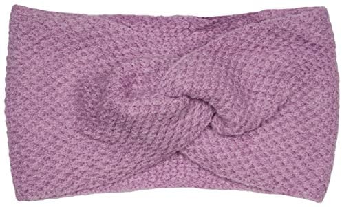 styleBREAKER Damen Strick Stirnband mit Waffelpatent Strickmuster und Twist Knoten, warmes Winter Haarband, Headband 04026060, Farbe:Flieder