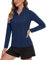 TACVASEN Women's Gym Tops Quick Dry Breathable Tops Long Sleeve UPF 50+ Sport T-Shirt Lightweight Comfortable (L, Navy)