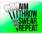 6x8 Metal Sign Aim, Throw, Swear, Repeat Darts Metal Plaque