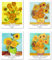 Kunstdruck Ungerahmt Bilder Set von 4, Poster Größe: 20x25 cm Premium Kunstpapier Wanddeko Vintage Familie Geschenk Botanische Sonnenblume Passenden Kinderzimmer Deko Vincent Van Gogh Paintings