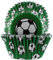Baked with Love Fußball-Backförmchen, 50 mm, foliengefütterte Backförmchen, fettdichte Cupcake-Förmchen für Geburtstag, Feier, Party, 25 Stück, grün (686973)