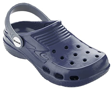 3Kamido Croco Kids schöne Clogs Kinder Gartenschuhe Badelatschen Sandkasten Camping Jungen und Mädchen (Marineblau, 33)