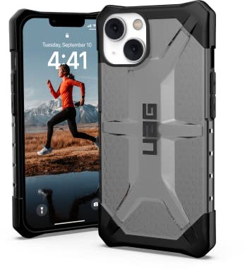 URBAN ARMOR GEAR UAG Designed for iPhone 14 Case Grey Ash 6.1 Plasma Lightweight Slim Shockproof Transparent Protective Cover Compatible with Wireless Charging