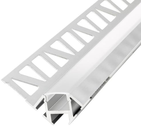 Integral ILPFC156 Tile-in Inner Corner Profile for LED Tape, 60.5mm x 26.4mm 1m, Frosted Diffuser