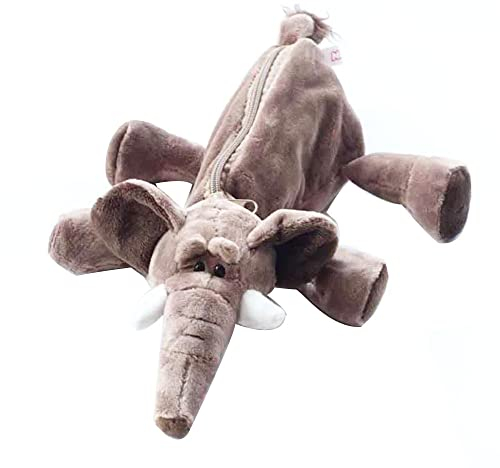 Elefant Federmäppchen Plüsch Cartoon Tier Kreative Federmäppchen Boxen Große Kapazität Stifthalter Stiftebeutel Schreibwaren Organizer Kosmetiktasche mit Reißverschluss für Schule, Zuhause, Büro