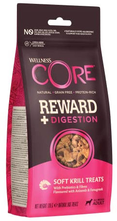 Wellness CORE Reward+ Krill, Hundeleckerli zur Belohnung, fördert eine gesunde Verdauung, weich, getreidefrei, 170g
