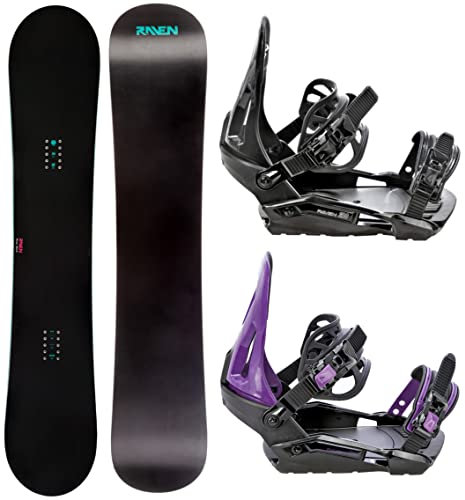 RAVEN Snowboard Set: Snowboard Pure Mint + Bindung s230 Black oder Black/Violet (Snowboard 150 cm + Bindung S/M, s230 Black)