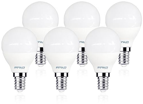 Sigmaled lighting, LED-Glühbirne E14-Sockel 4W (entspricht 30W), 360 Lumen, Warmweißes Licht (2800K), kleine Kugel LED-Leuchtmittel G45 P45, 6er-Pack