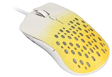 Jectse Kabelgebundene Gaming-Maus, 3600 DPI, Ergonomische Computermaus mit 7 RGB 7 RGB, Atmungsaktive Leichte Optische USB-Maus für Laptop-Computer (Gelb)