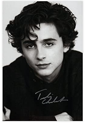 MURABE Timothee Chalamet Autogramm 1 Leinwandposter Schlafzimmer Dekor Sport Landschaft Büro Zimmer Dekor Geschenk Unrahmen-Stil 30 x 45 cm