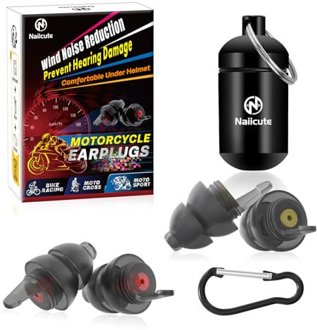 Motorcycle Ear Plugs Wind Noise Reduction 2 Pairs, Prevent Hearing Damage Motorbike Earplugs - Traffic Still Audible, Comfy Reusable Earbuds for Motorsports, Touring, Racing, Work, Biker, Commuting