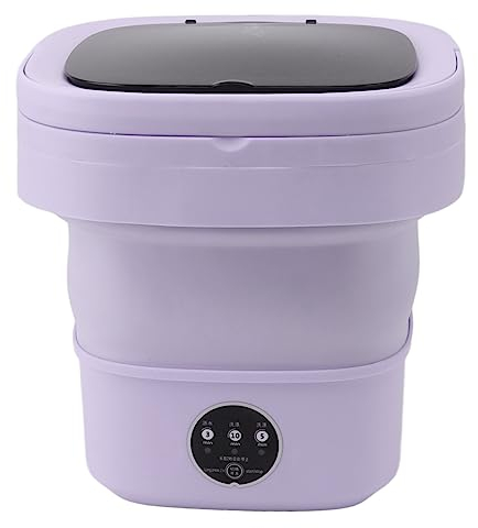 Sorandy Lavadora Portátil Pequeña, Lavadora Multifuncional de Gran Capacidad, Lavadora Plegable con Centrifugado Suave para Dormitorio Camping Viaje Ropa (Púrpura)