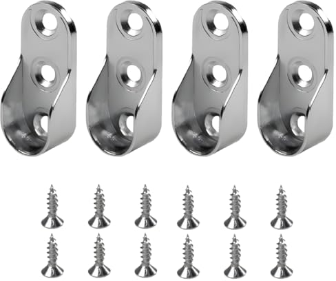 JTKREW 4 Pezzi Accessori Armadio Interno,Bastone Armadio Appendiabiti,Armadio Guardaroba, Cromato 19.5 * 32mm Accessori per Armadio Interno