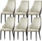 NoSper Stuhl-Esszimmerstühle Set mit 6 PU-Lederstühlen, hohe Rückenlehne, gepolsterter weicher Sitz mit schmiedeeisernen Metallbeinen für Büro, Lounge, Esszimmer, Küche, Schlafzimmer (Farbe: Beige +
