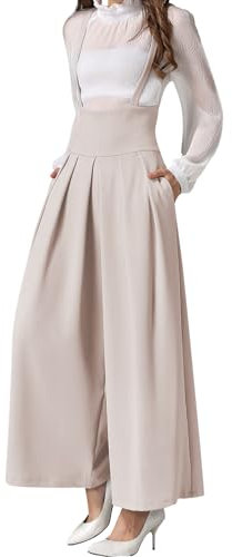 DayaEmmoTQ Salopette Elegante per Donna - Salopette Ritagliato a Vita Alta con Bretelle Sottili, Pantaloni Larghi con Spalline Sottili e Tasche Laterali, Jumpsuit,Tuta